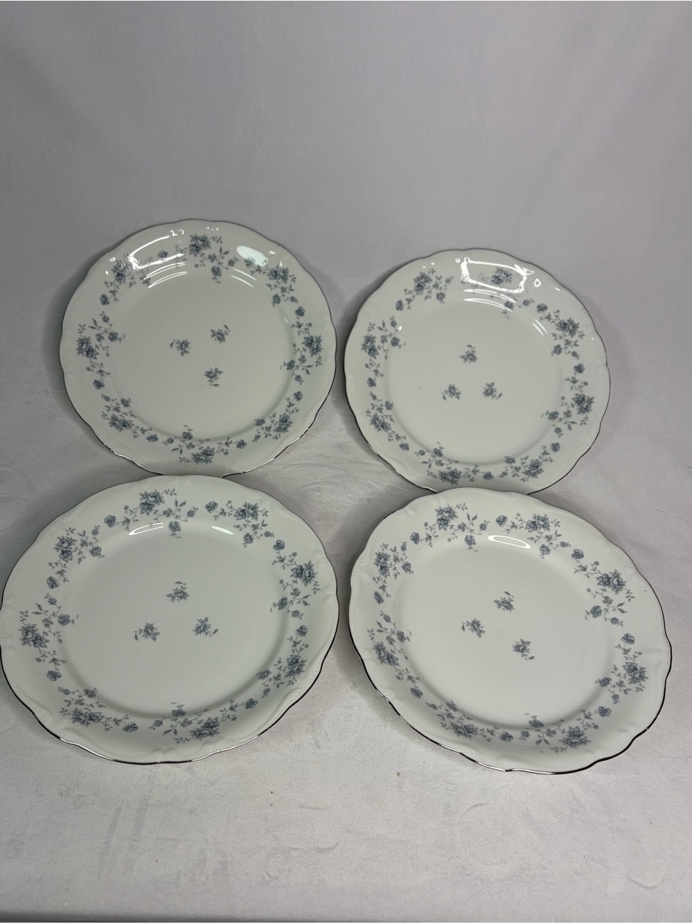 Johann Haviland Blue Garland 10" Dinner Plate Bavaria Germany Blue Lot of 4